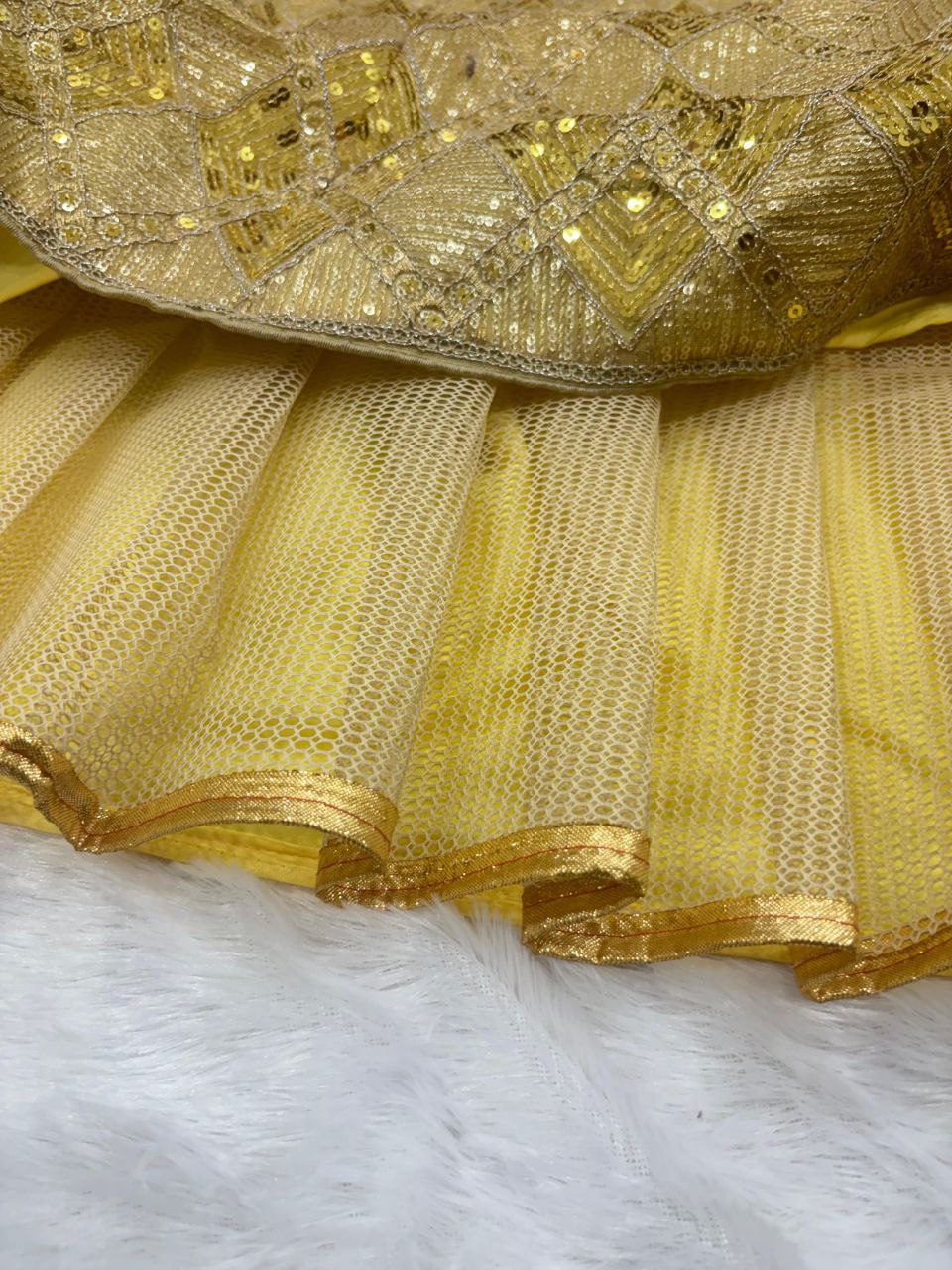 Zehra Butterfly Net Dori & Heavy Sequins Embroidered Lehenga Choli