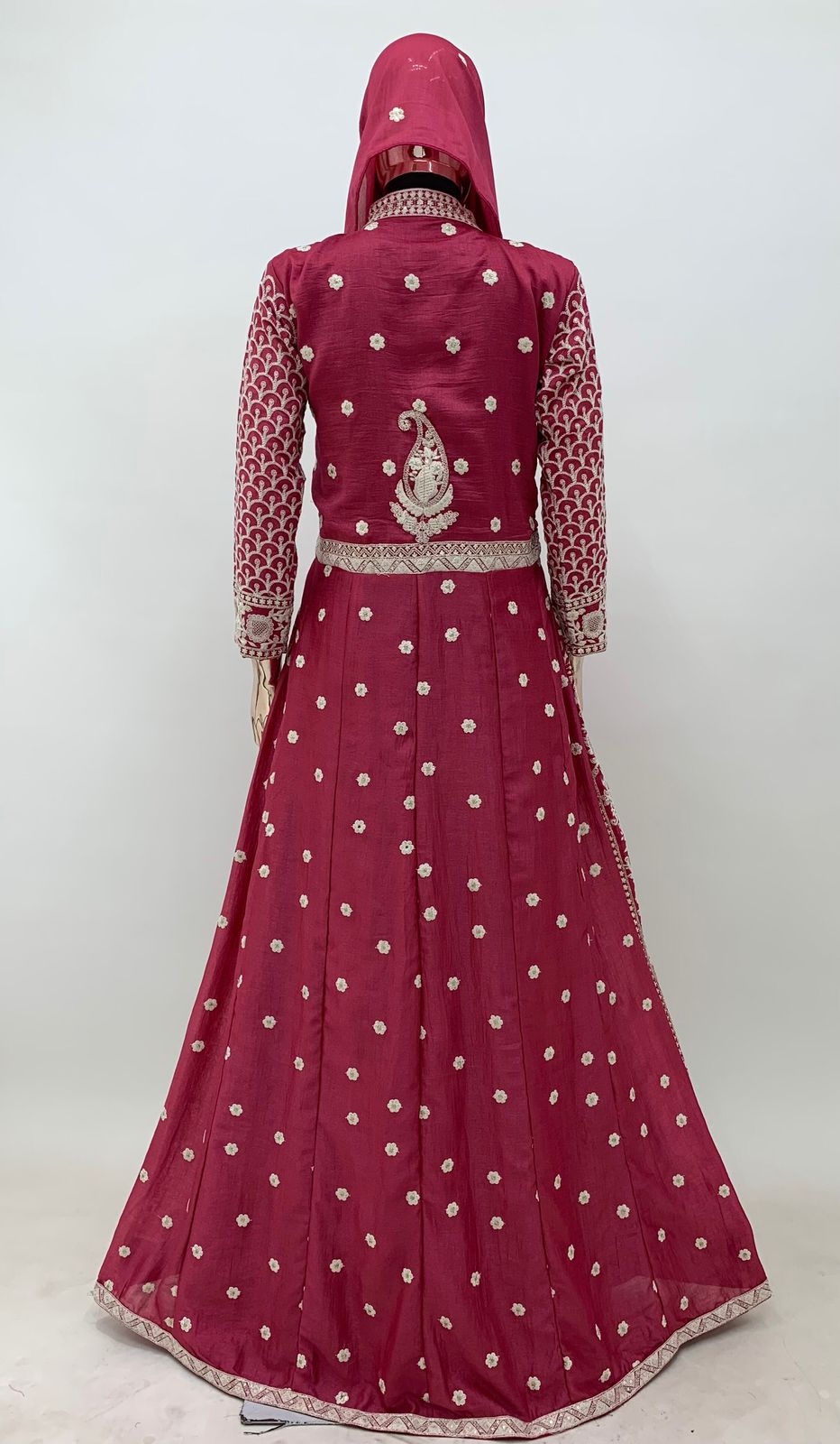 Exquisite Stunning Vichitra Silk Skirt Gown Set