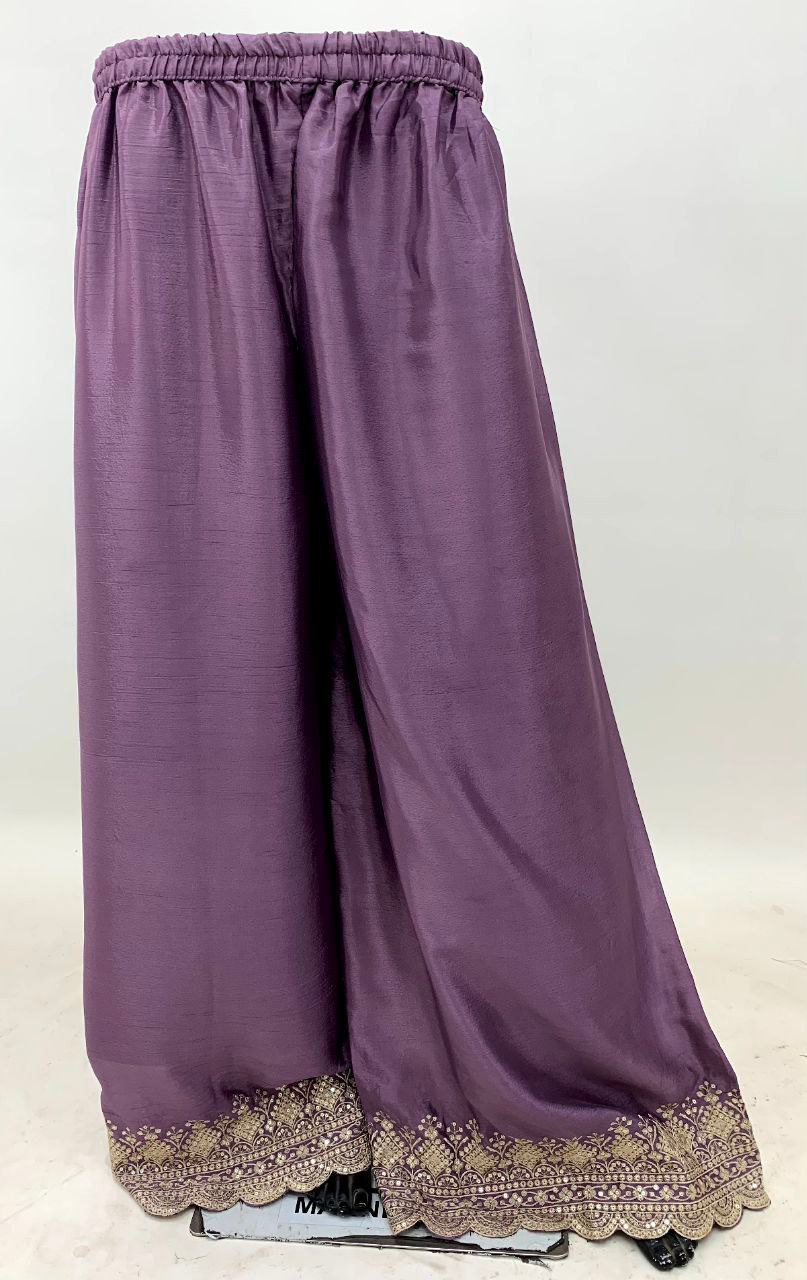 Lavender Bliss Stunning Embroidered Chinon Suit Set