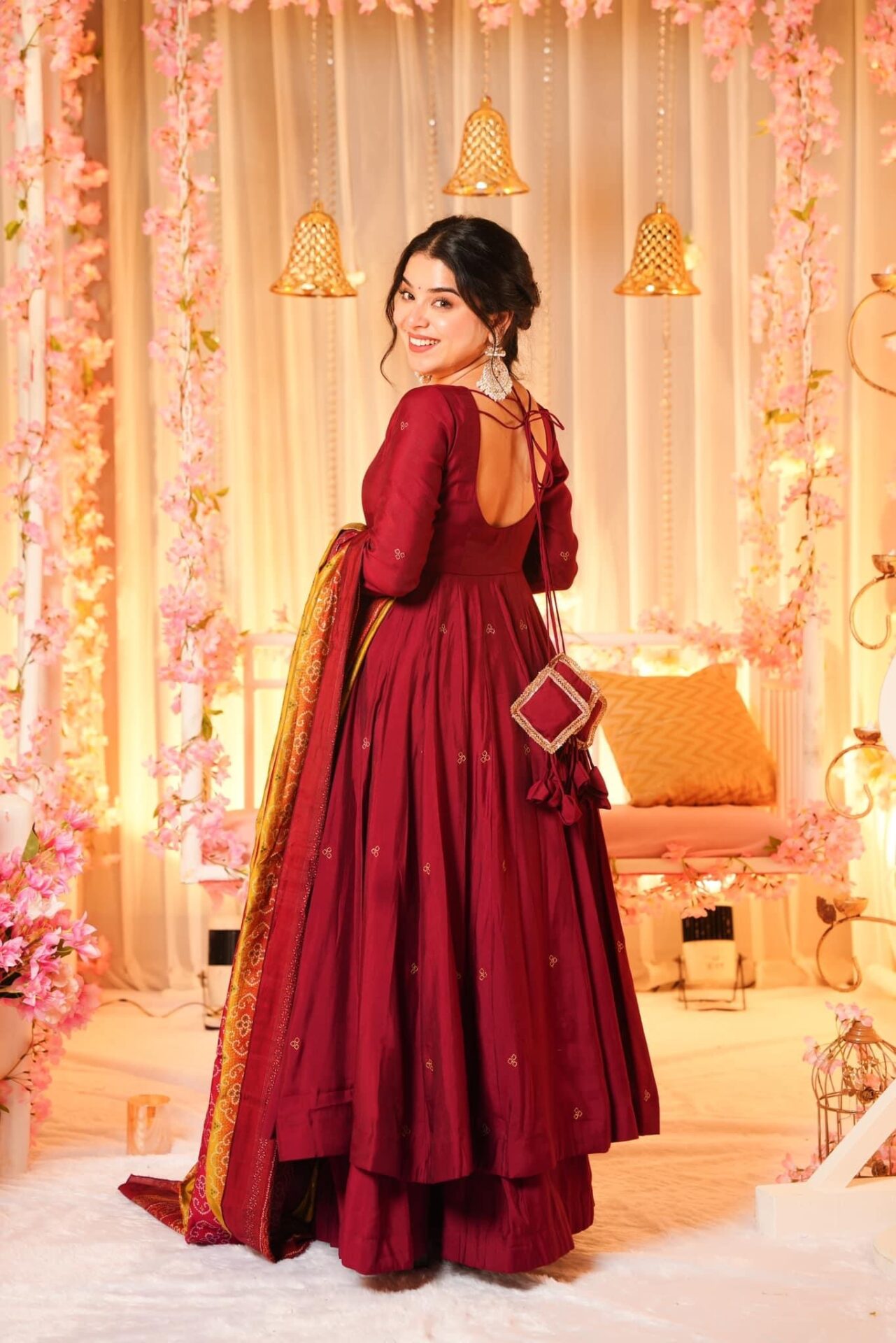 Gulbahaar Premium Cotton Anarkali Suit Set with Palazzo