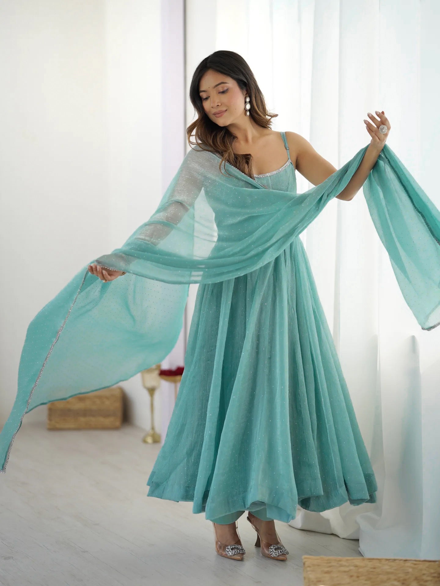 Aashna Sparkle Flair Gown Set