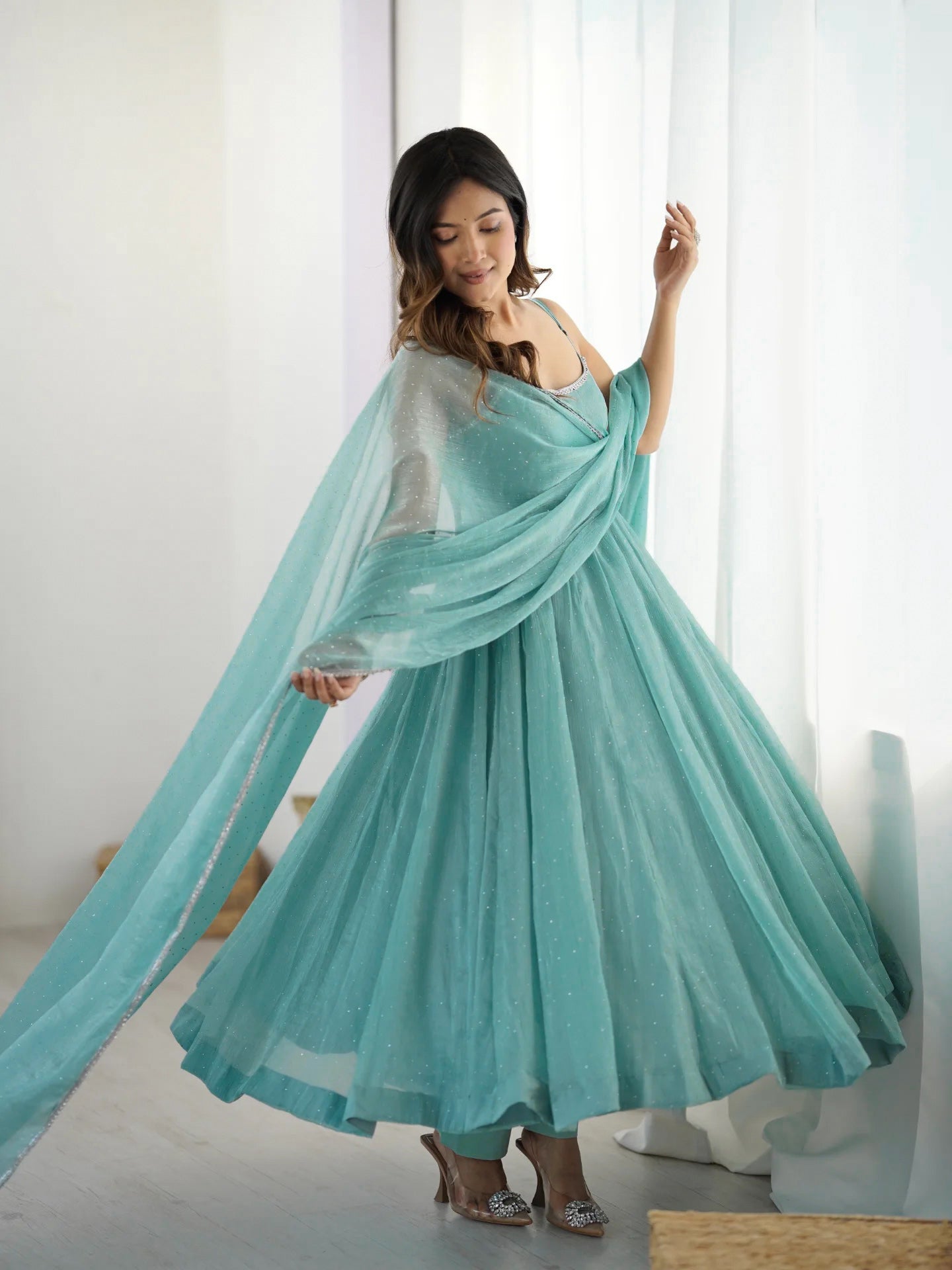 Aashna Sparkle Flair Gown Set