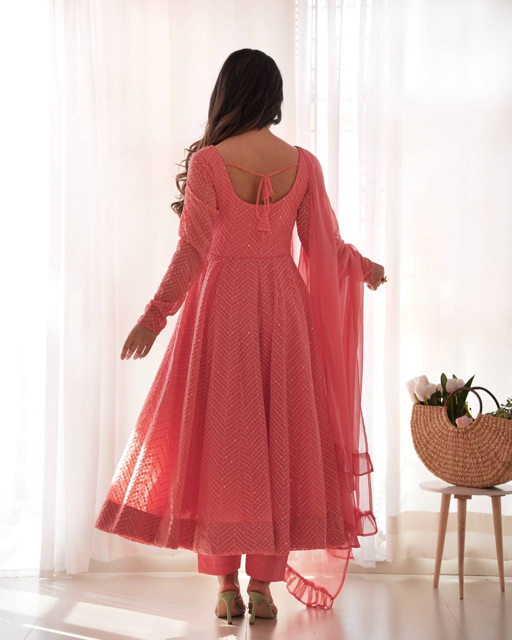 Rang-e-Gulnaar Lucknowi Anarkali Set
