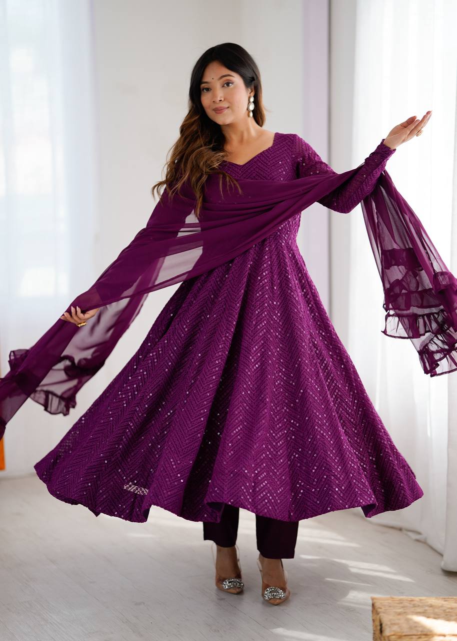 Raag-e-Jamuni Lucknowi Sequence Anarkali Set