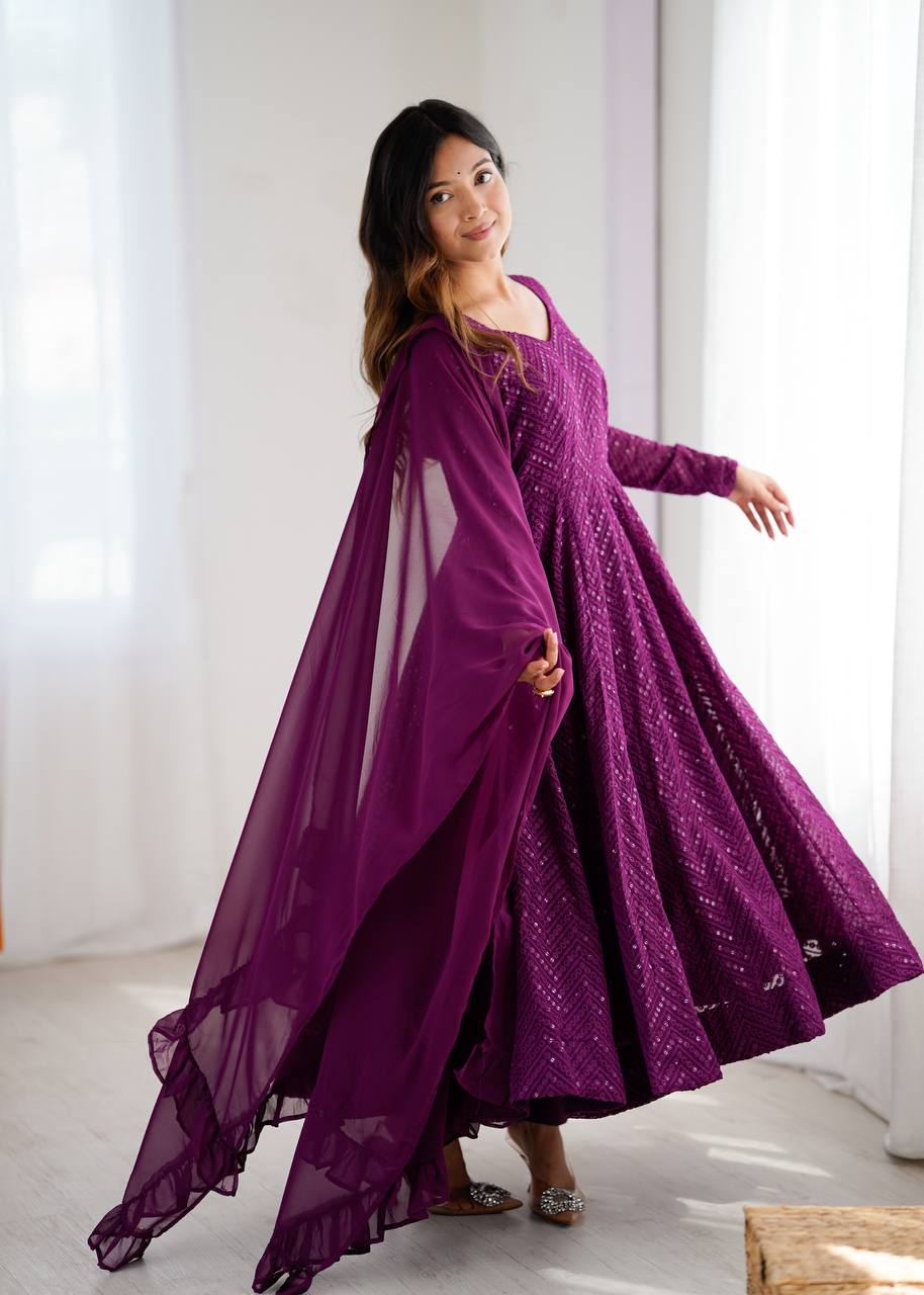 Raag-e-Jamuni Lucknowi Sequence Anarkali Set