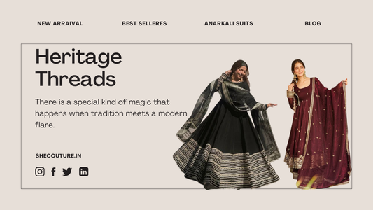 Buy Premium Ethnic Wear & Lucknowi Anarkali Suits Online | She Couture