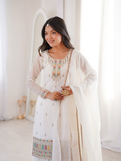 Aaradhya Off-White Crunchy Silk Sharara Set
