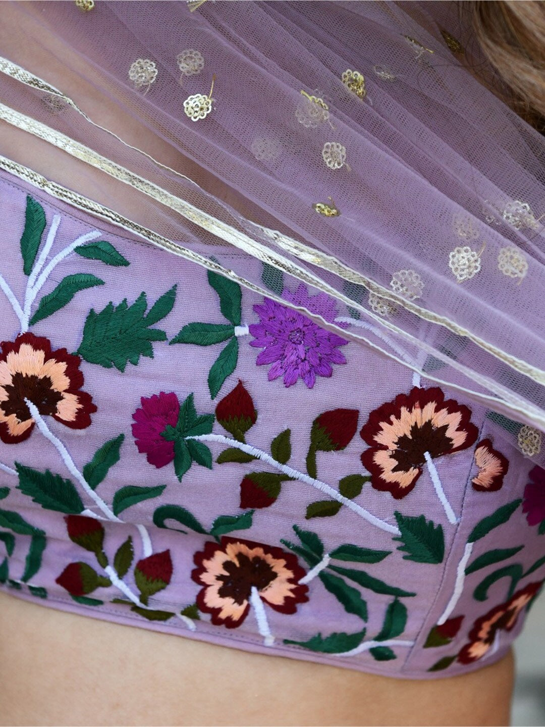 Lavender Bliss Resham And Sequins Embroidery Lehengha Choli