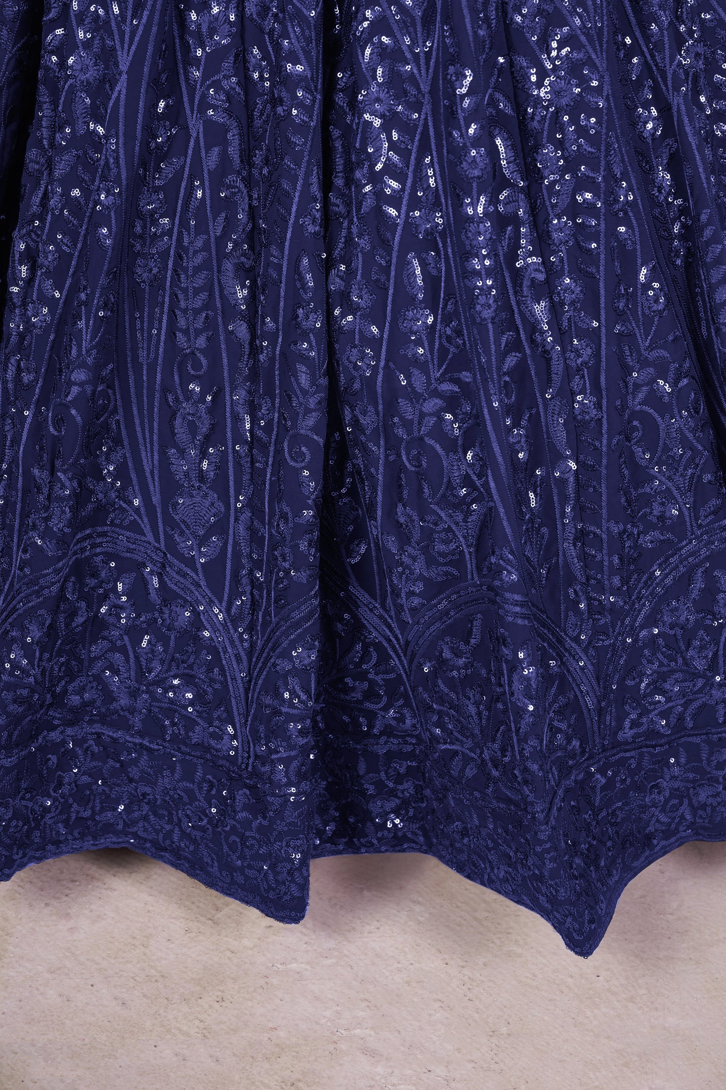 Kshamika Blue Georgette Embroidered Lehenga Choli