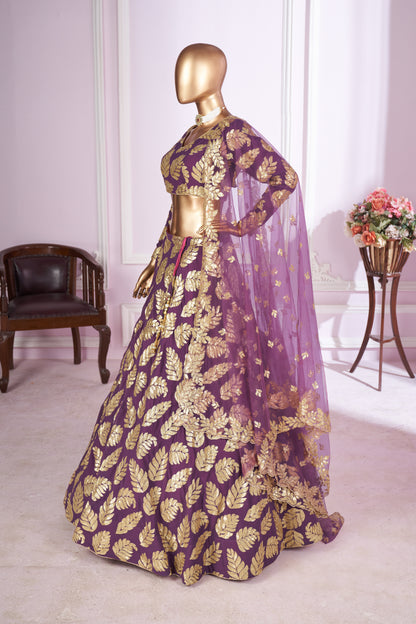 Ruhani Purple Georgette & Soft Net Embroidered Lehenga Choli