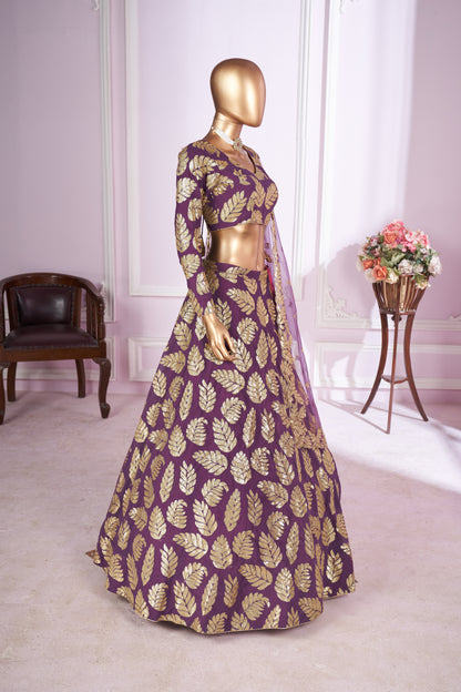 Ruhani Purple Georgette & Soft Net Embroidered Lehenga Choli