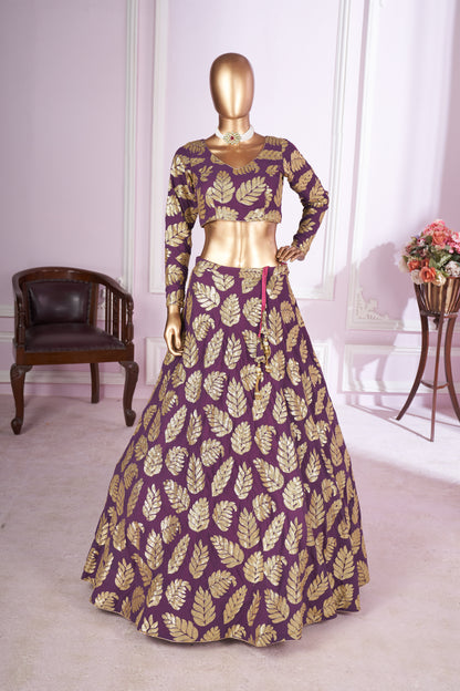 Ruhani Purple Georgette & Soft Net Embroidered Lehenga Choli