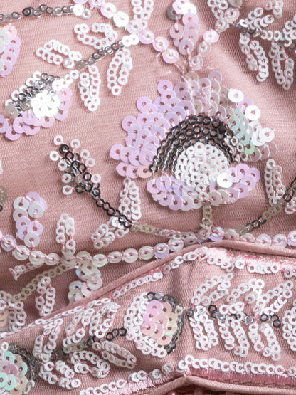 Pranvika Pink Soft Net Embroidered Lehenga Choli
