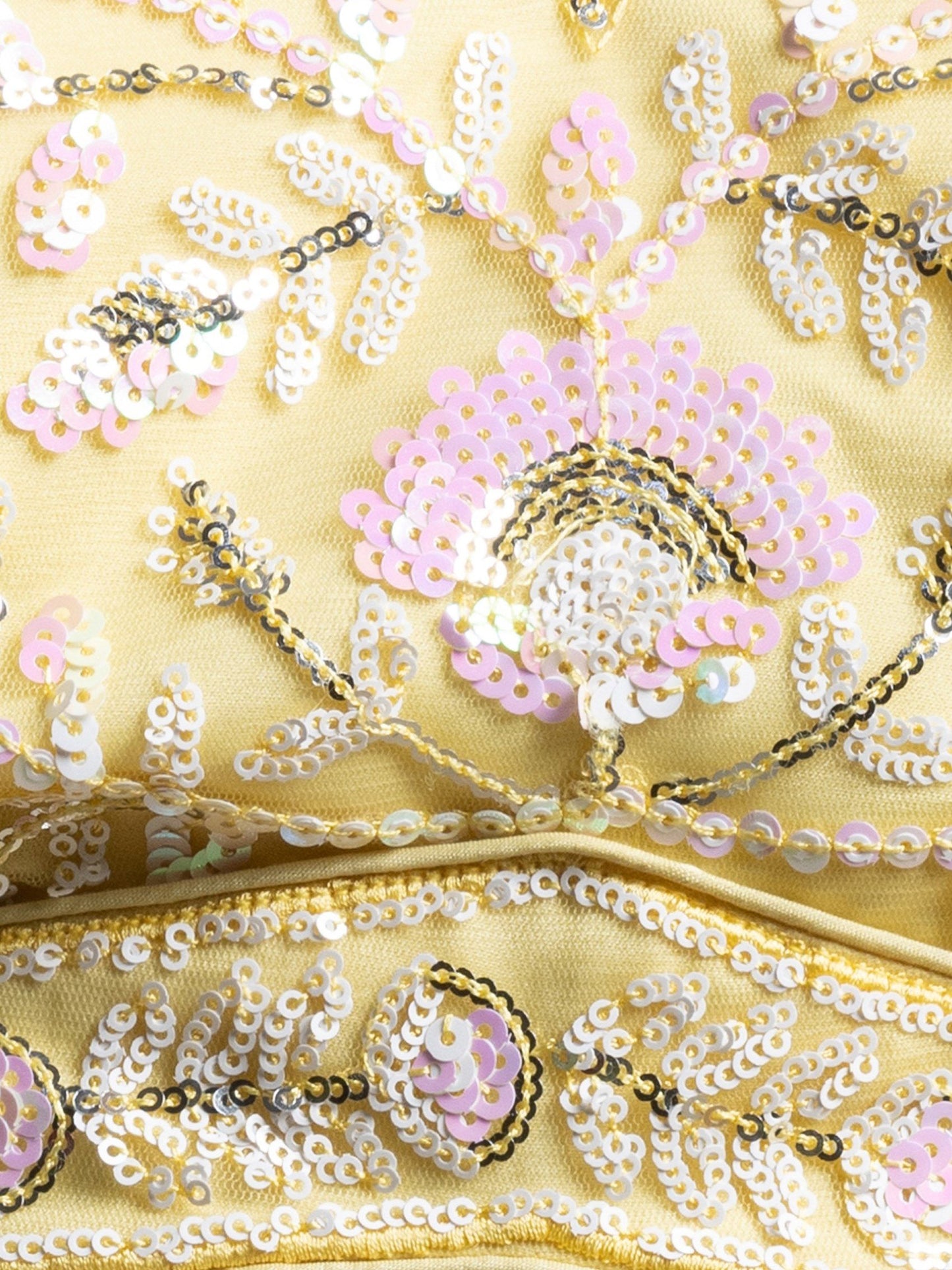 Kyraja Yellow Soft Net Embroidered Lehenga Choli