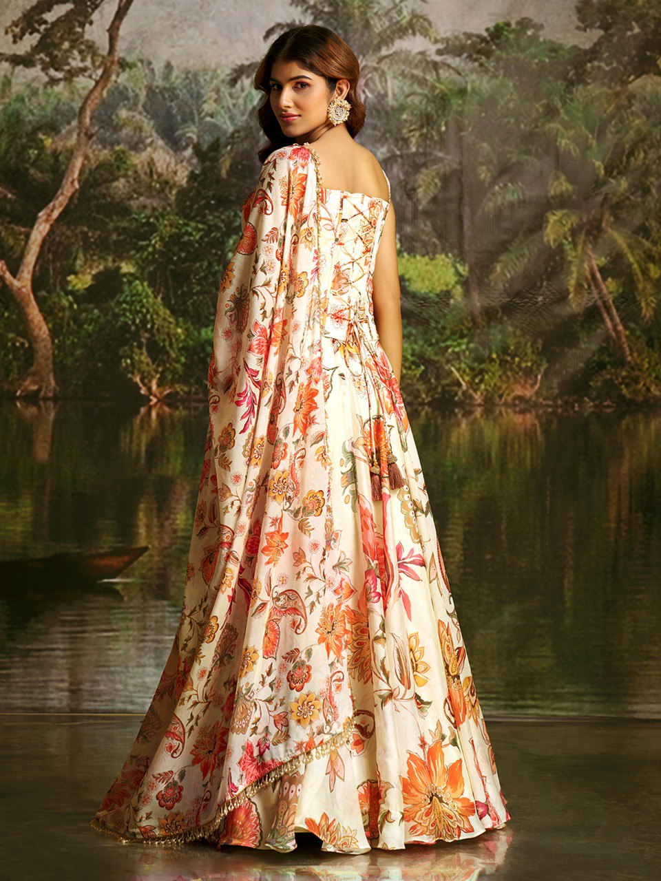 Elarisse Off-White Handwork Corset Lehenga Set