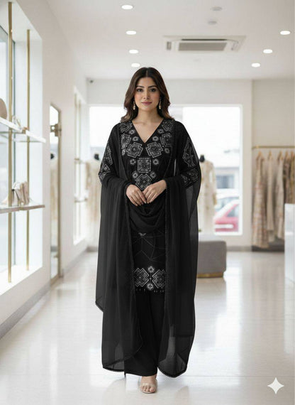 Inayaah Georgette Sequins Embroidery Top Palazzo Set