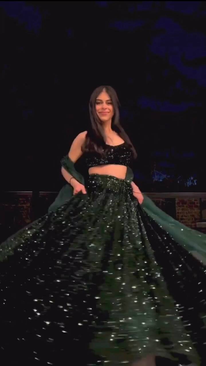 Zaylina Emerald Velvet Heavy Sequins Bridal Lehenga Choli