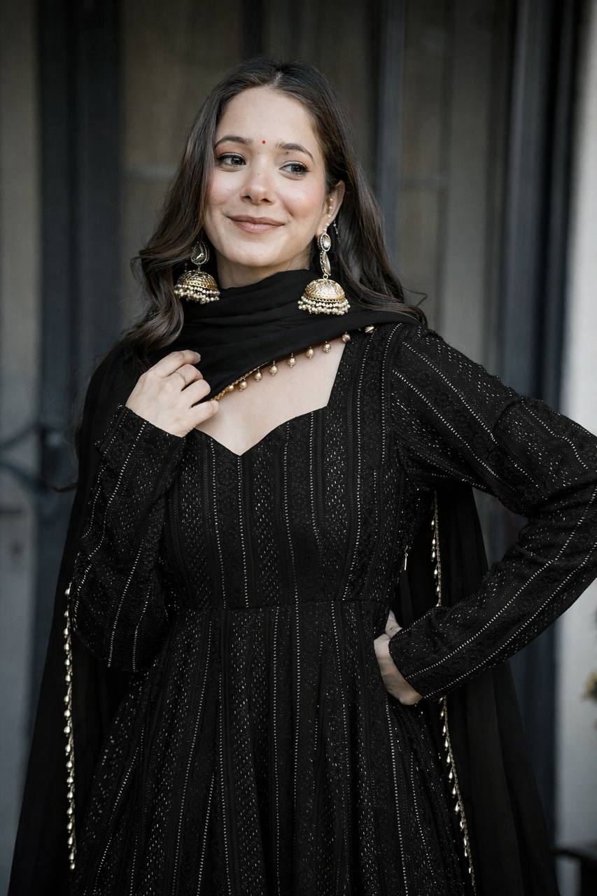 Meharika Zari Sequins Faux Blooming Sharara Suit