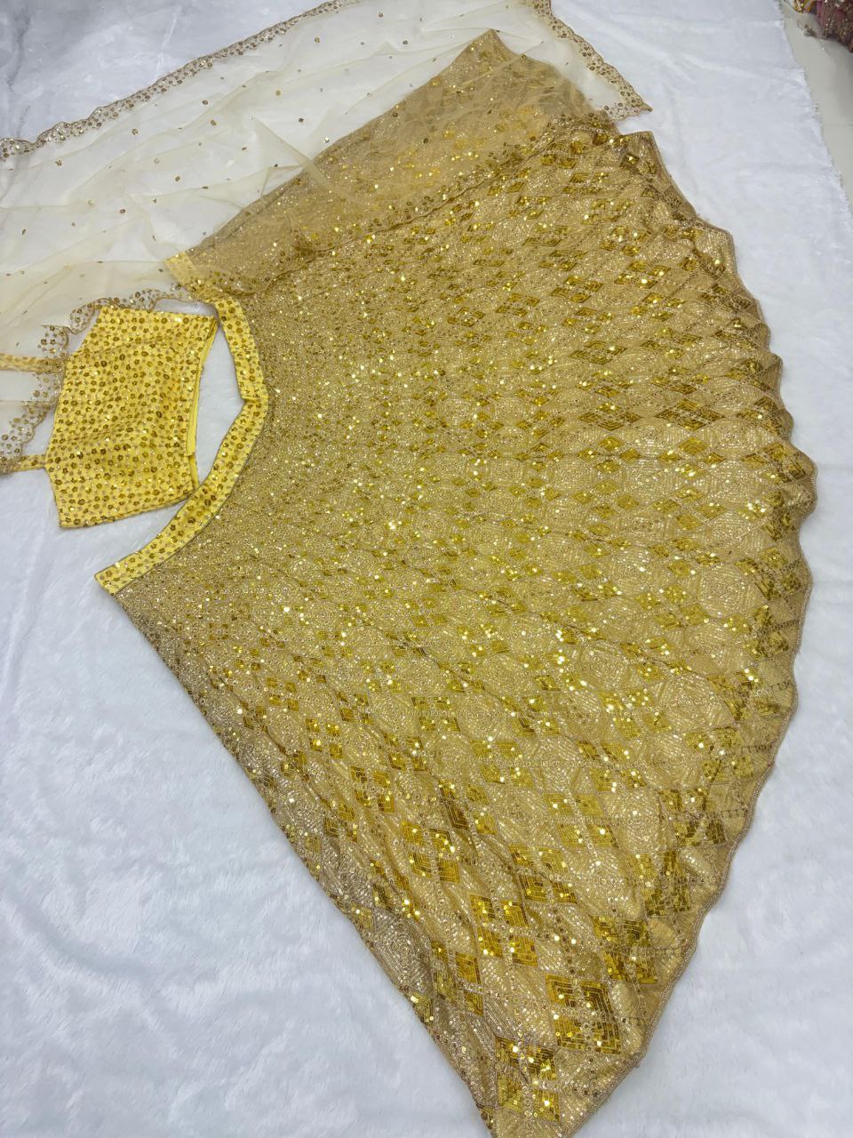 Zehra Butterfly Net Dori & Heavy Sequins Embroidered Lehenga Choli