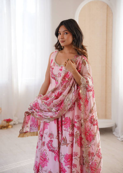 Lavinya Soft Muslin Printed Anarkali Set