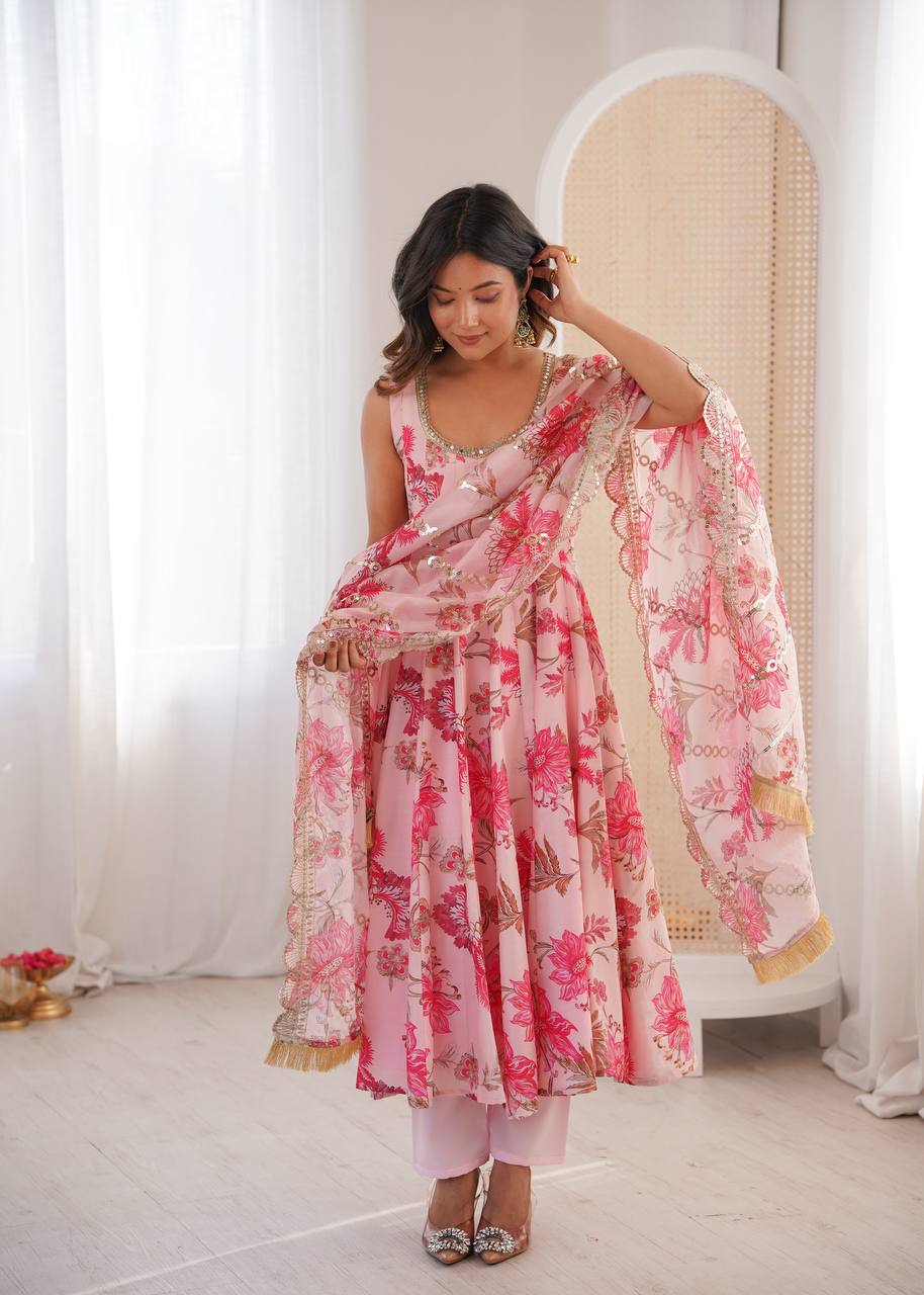 Lavinya Soft Muslin Printed Anarkali Set