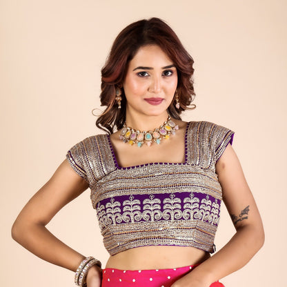 Aaryavika Faux Georgette Lehenga Choli with Sequins Embroidery & Mukaish Work