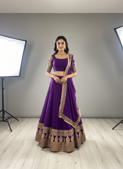 Kavisha Purple Sequins Embroidered Lehenga Choli