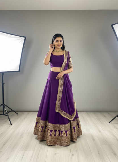 Kavisha Purple Sequins Embroidered Lehenga Choli