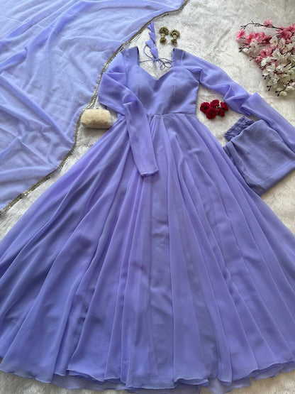 Niharika Sky Blue Georgette Anarkali Suit Set