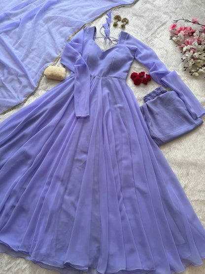 Niharika Sky Blue Georgette Anarkali Suit Set