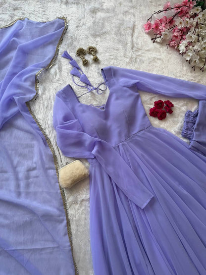 Niharika Sky Blue Georgette Anarkali Suit Set