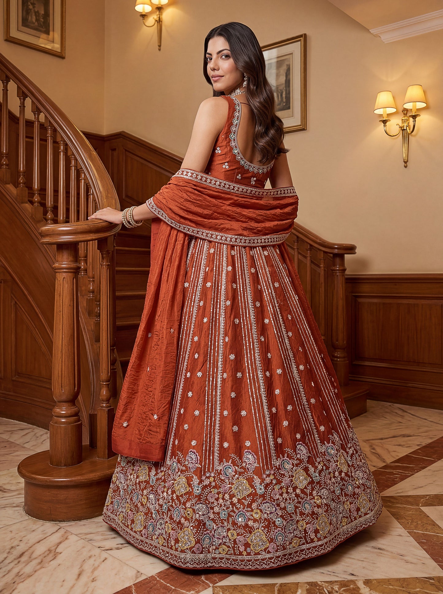 Prerika Fendi Silk Embroidered Lehenga Choli