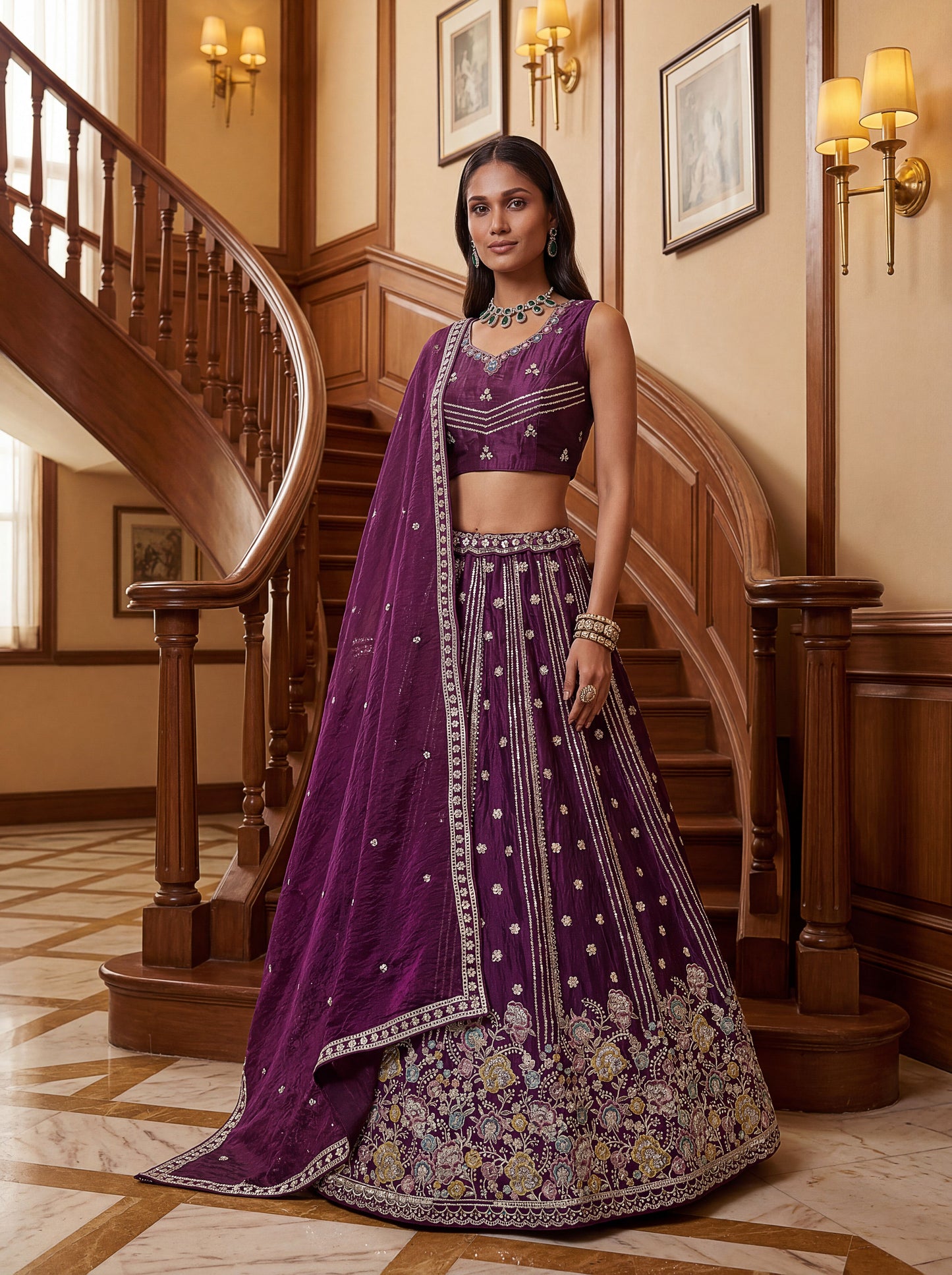 Prerika Fendi Silk Embroidered Lehenga Choli