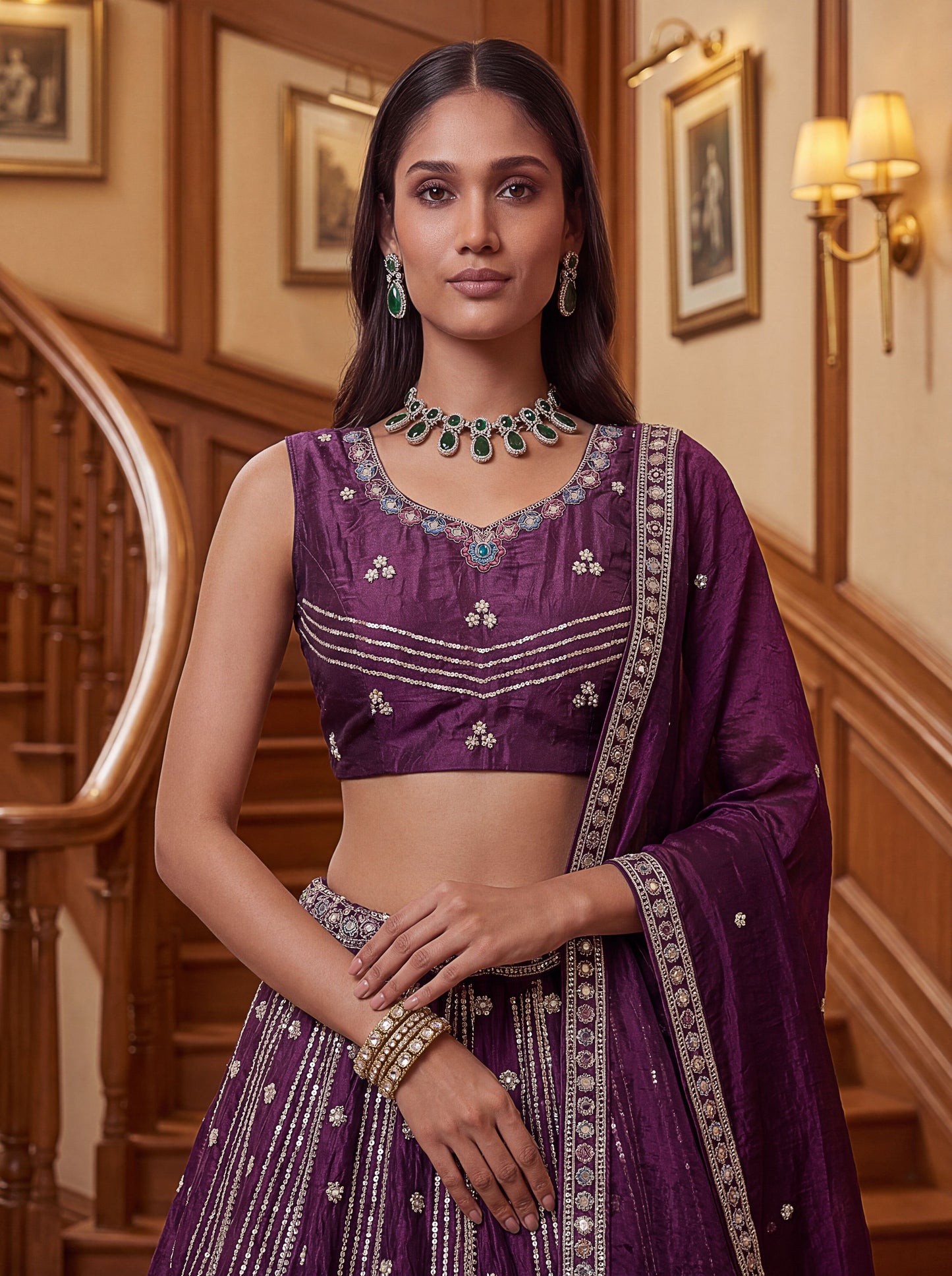 Prerika Fendi Silk Embroidered Lehenga Choli