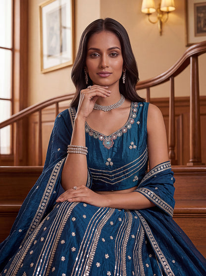 Prerika Fendi Silk Embroidered Lehenga Choli