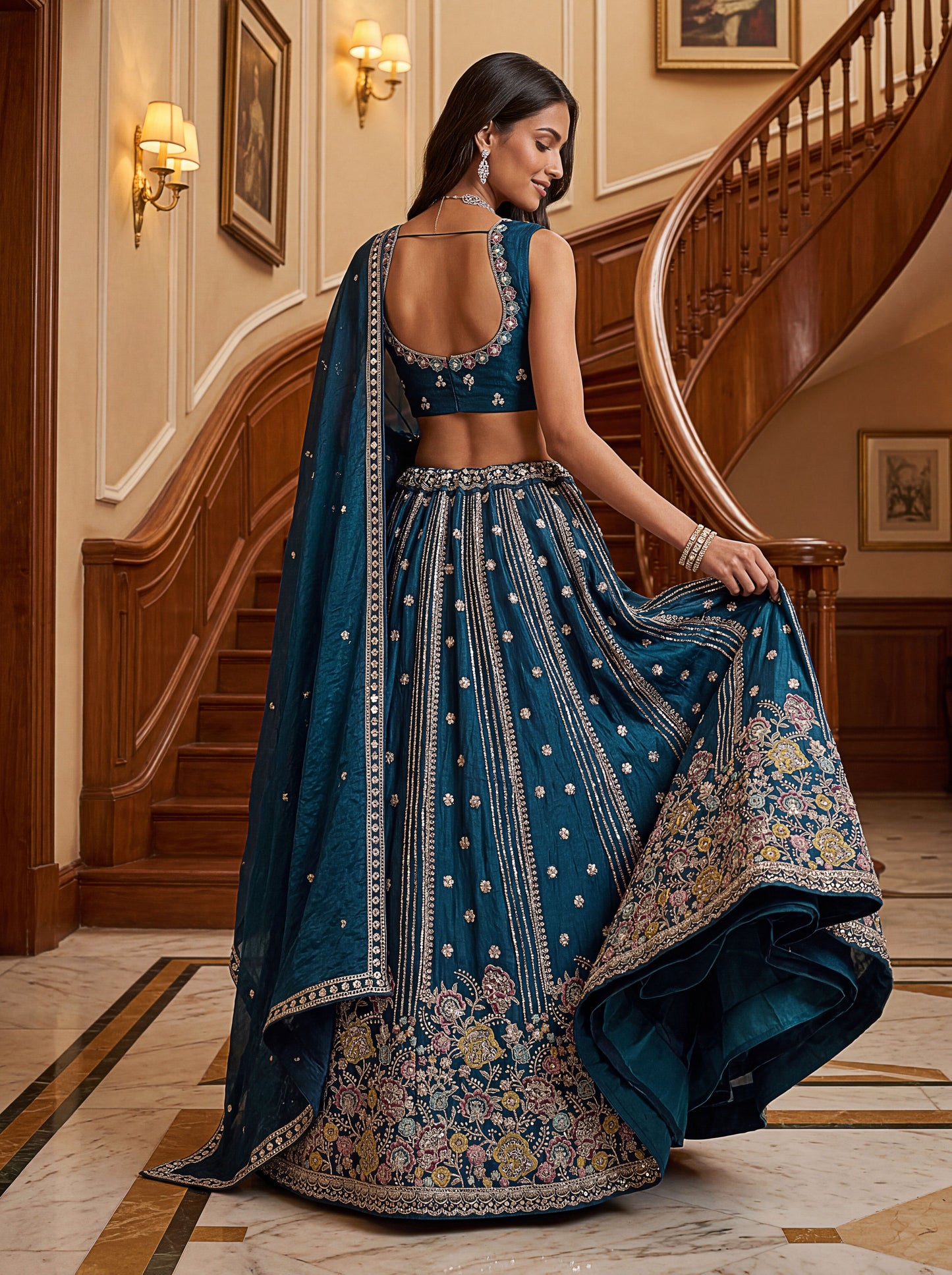 Prerika Fendi Silk Embroidered Lehenga Choli