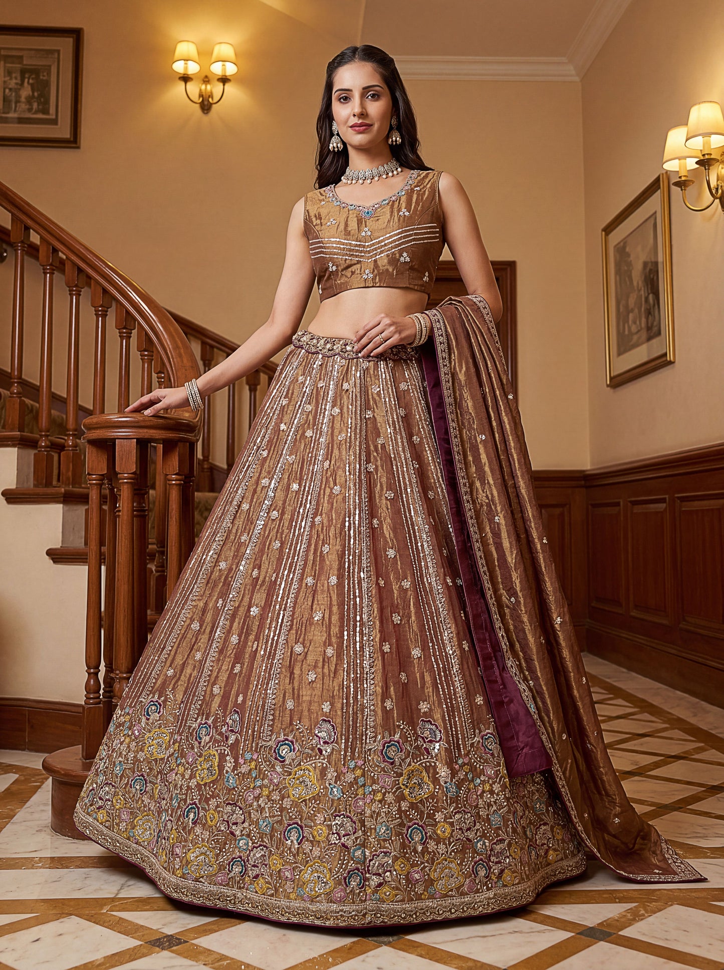 Prerika Fendi Silk Embroidered Lehenga Choli