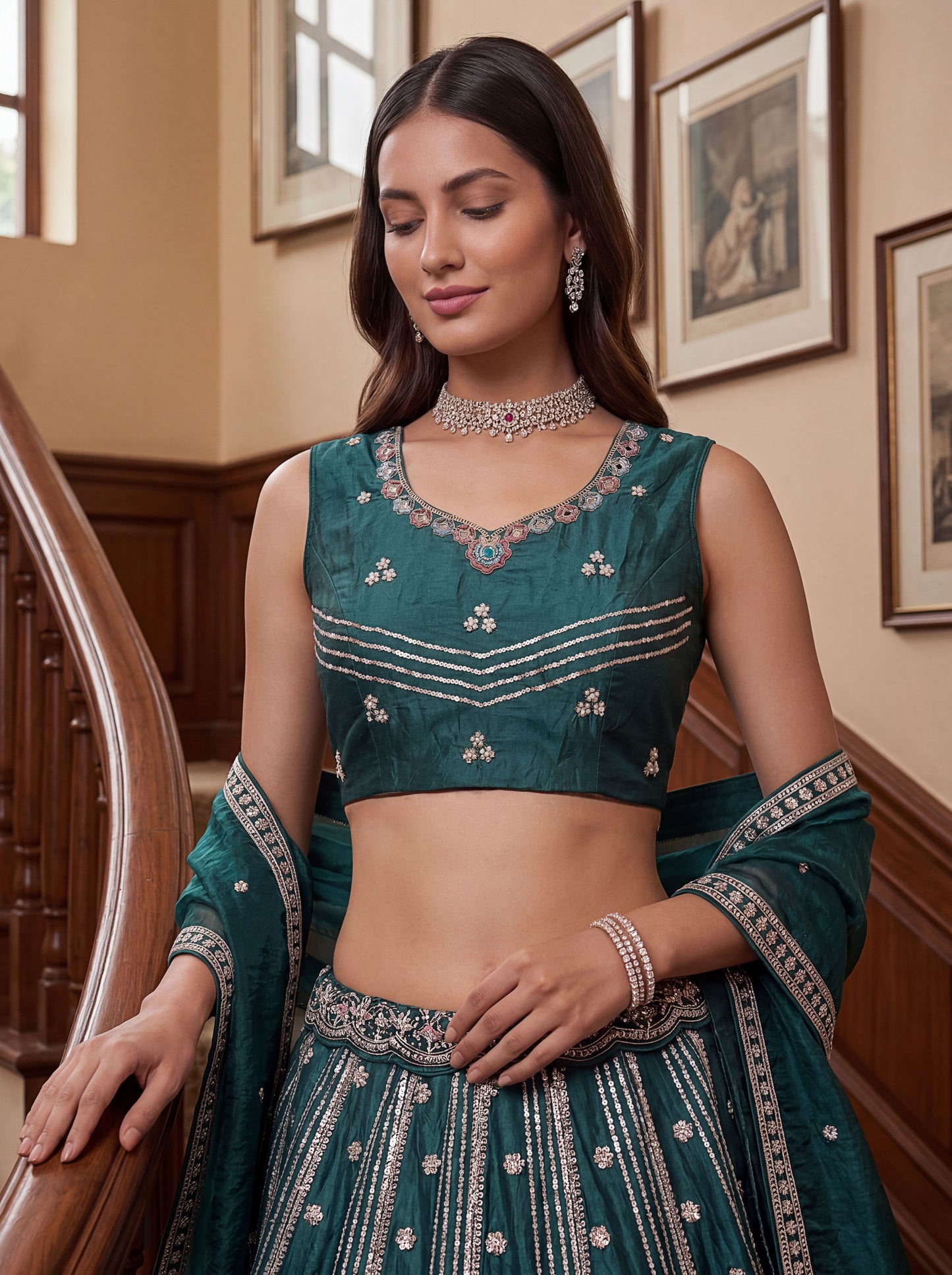 Prerika Fendi Silk Embroidered Lehenga Choli