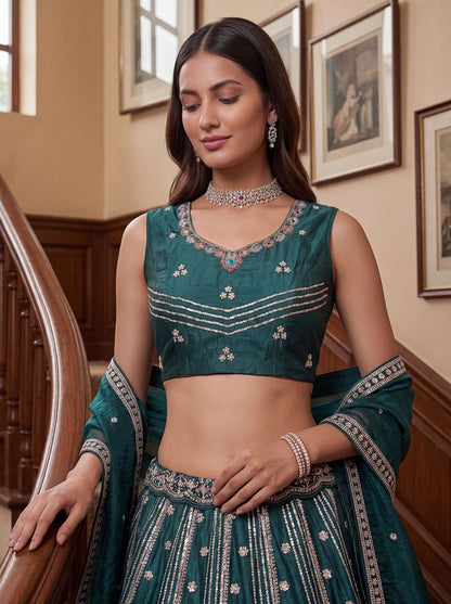 Prerika Fendi Silk Embroidered Lehenga Choli