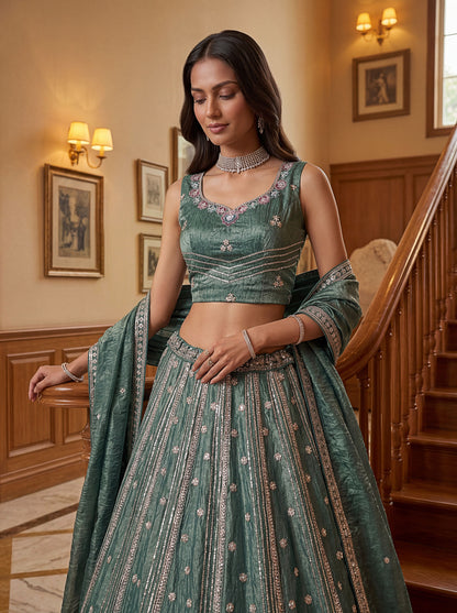 Prerika Fendi Silk Embroidered Lehenga Choli