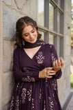 Purple Maslin Fabric Digital Printed Plazo Suit