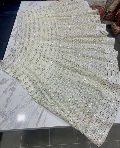 NEW OFF WHITE WEDDING LEHENGHA
