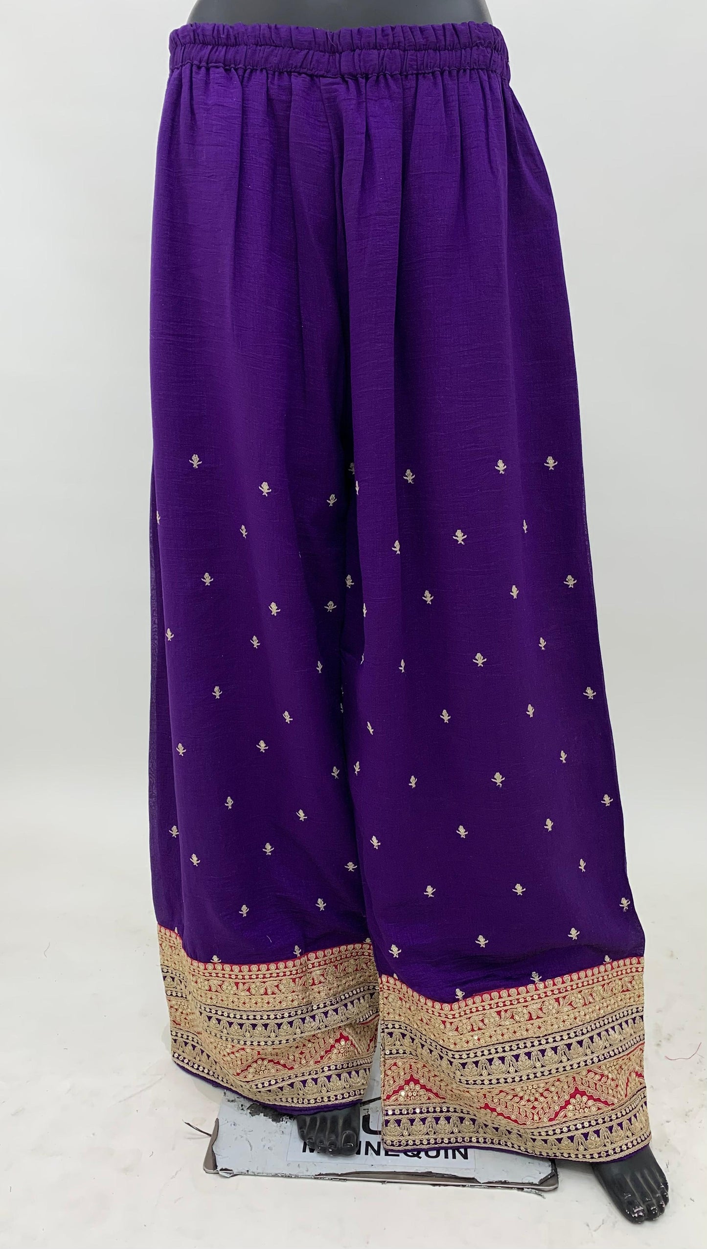 Vichitra Silk Pink And Blue Embroidered Sharara Suit