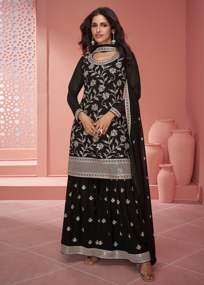Black Magic Stunning Embroidered Georgette Suit Set