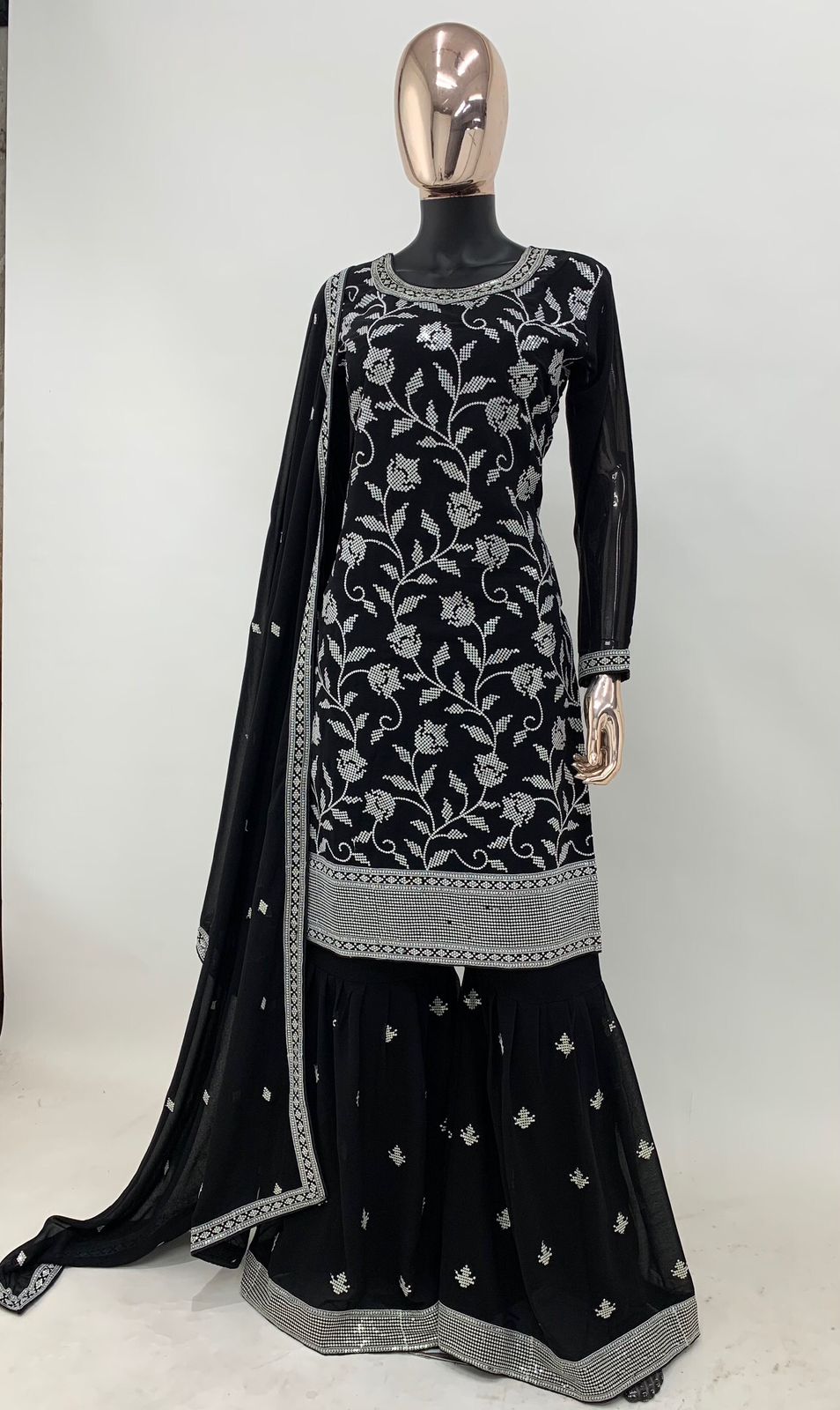 Black Magic Stunning Embroidered Georgette Suit Set
