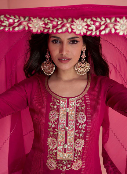 Padmini Vichitra Silk Embroidery Suit Set