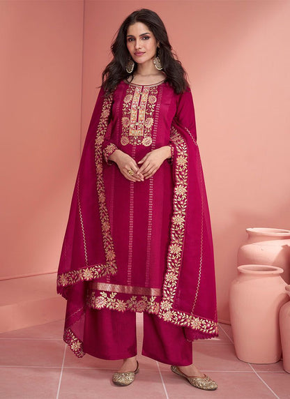 Padmini Vichitra Silk Embroidery Suit Set