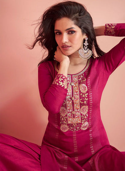 Padmini Vichitra Silk Embroidery Suit Set