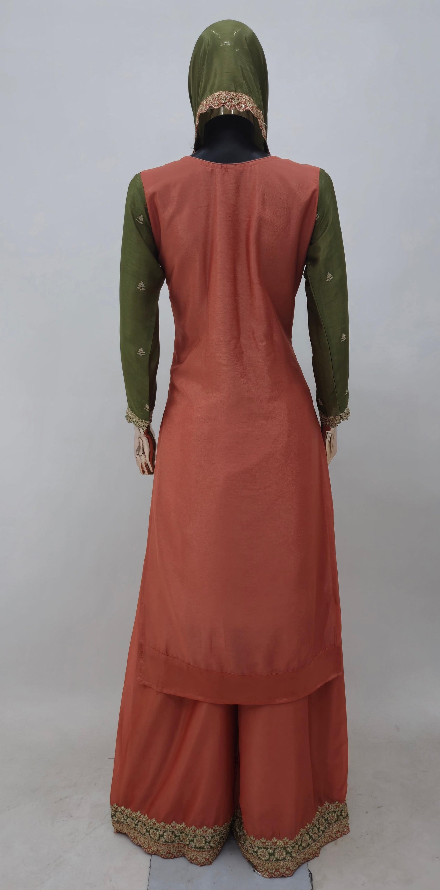 Gajri Chinon Embroidery Work Sharara Set