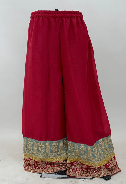 Multi Colour Chinon Fabric Embroidered Suit Set